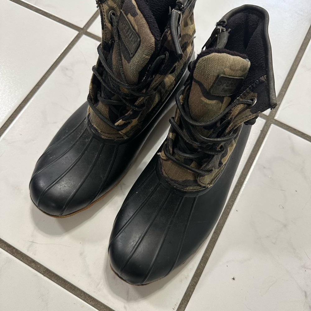 Sorel Black and Camo Duck Boots